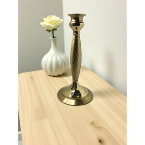 vintage partylite lexington solid polished brass candlestick holder.